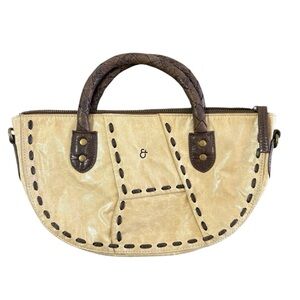 VTG Matt & Nat Hand Bag Purse Cream Brown Vegan Leather